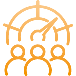 Piktogramm einer Geschwindigkeitsanzeige als Symbol für eine gesteigerte Leistungsfähigkeit.